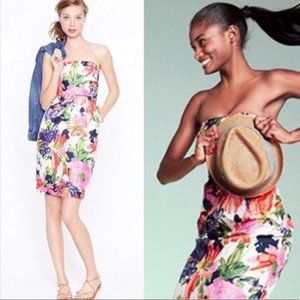 NWOT J Crew Ella Strapless Floral Dress Sz 4